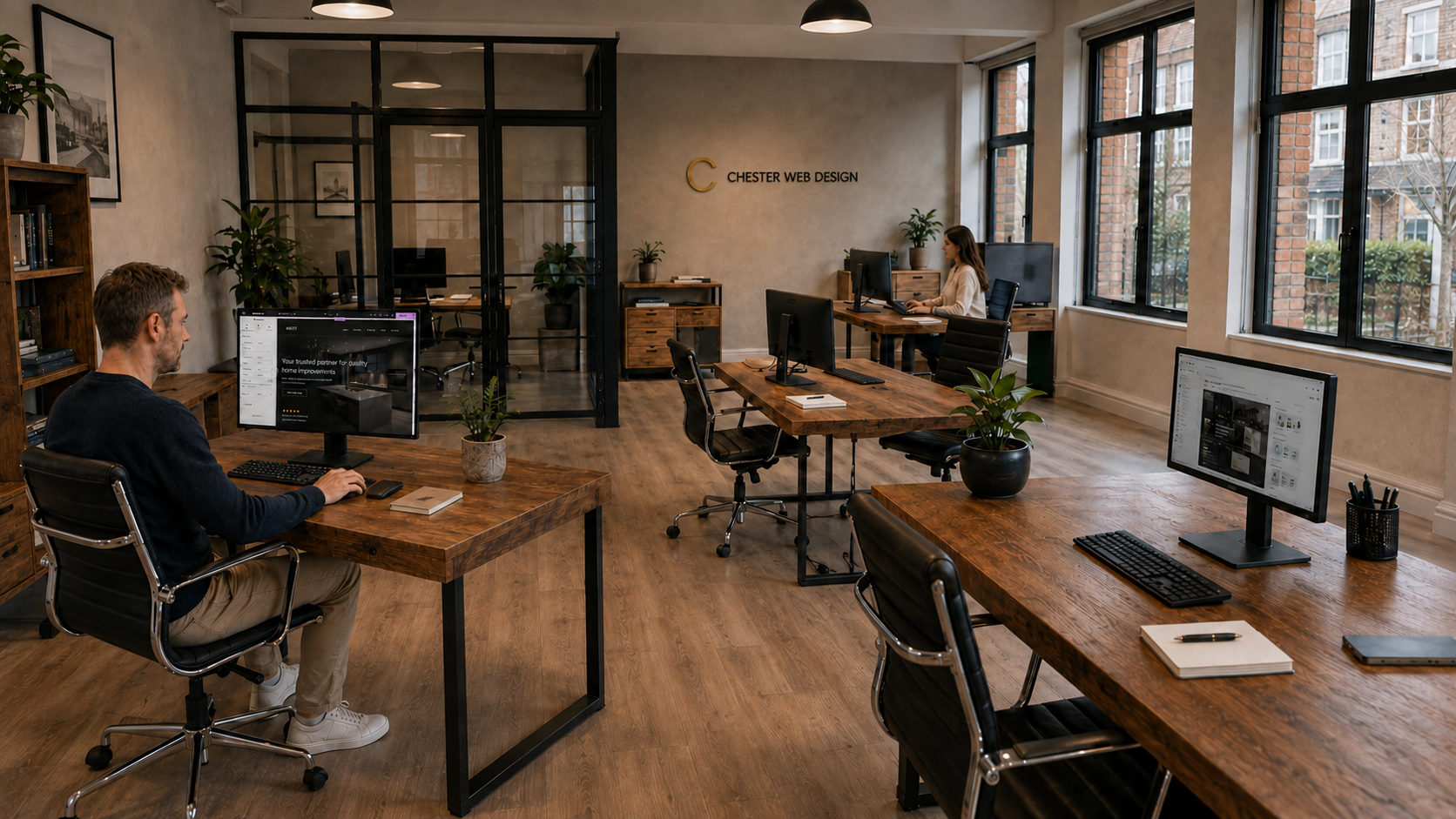 Chester Web Design office studio space with team working at desks